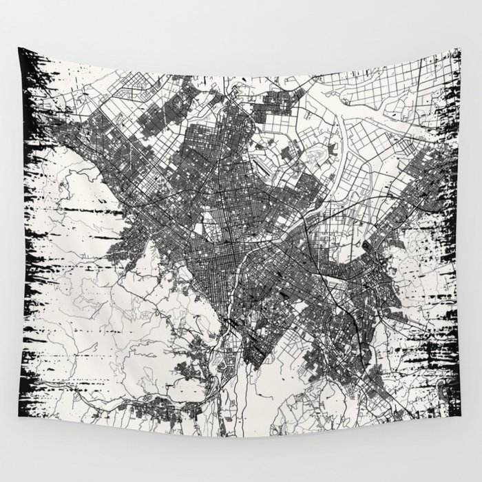 JAPAN - Sapporo. Vintage City Map Wall Tapestry