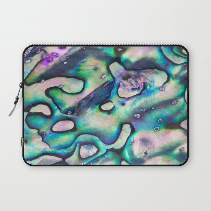 Purpley Green Mother of Pearl Abalone Shell Laptop Sleeve