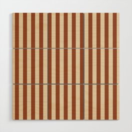 Vintage brown stripes Wood Wall Art
