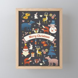 Christmas symbols pattern Framed Mini Art Print