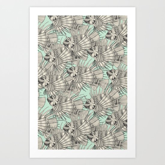 fish mirage mint Art Print