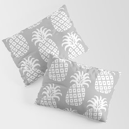Retro Mid Century Modern Pineapple Pattern Gray 2 Pillow Sham