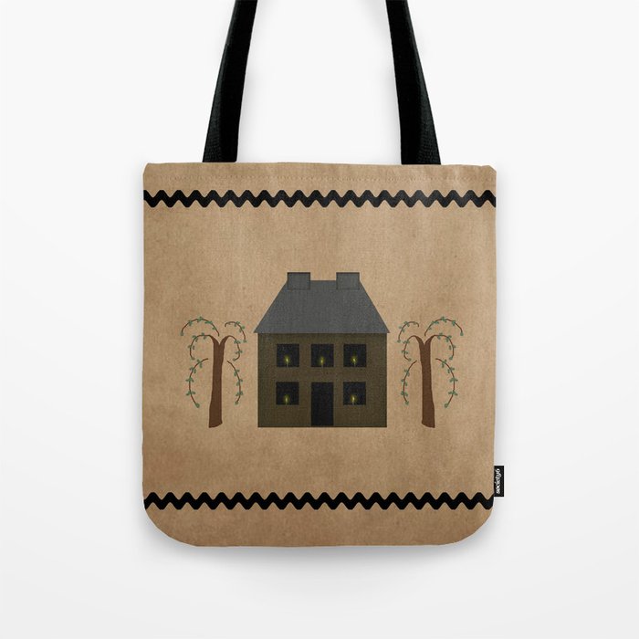 Primitive Saltbox House Tote Bag