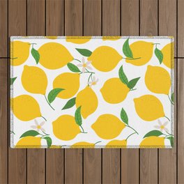 Lemon fruit colorful nature cartoon pattern Outdoor Rug