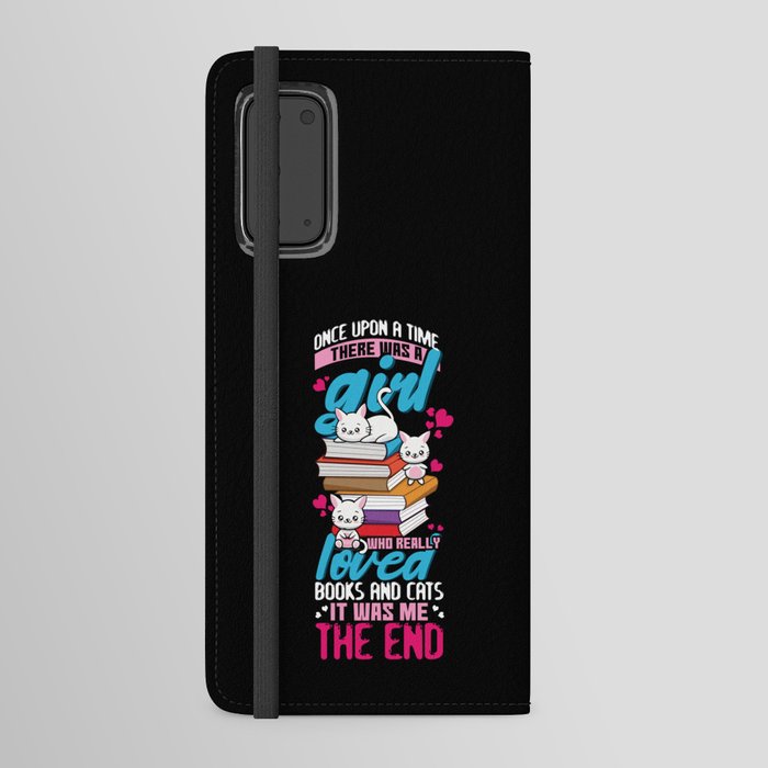 Girl Loves Books And Cats Book Reading Bookworm Android Wallet Case