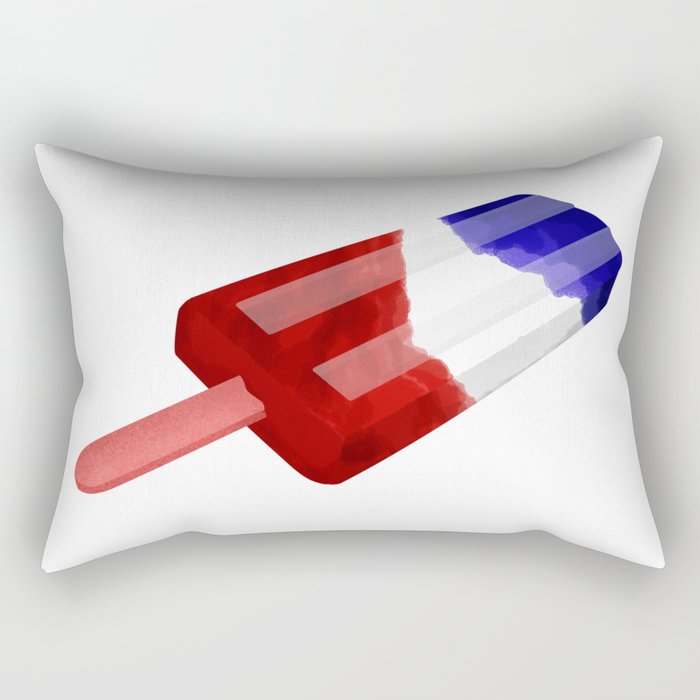 Popsicle Red White and Blue Rectangular Pillow