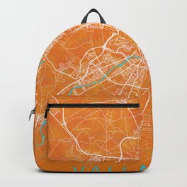 Valladolid, Spain, Gold, Blue, City, Map Backpack | Gold, Graphicdesign, River, City, Road, Bronze, Blue, Valladolid, Spain, Black 