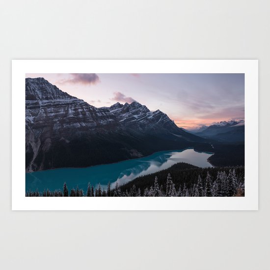 Peyto Lake at dusk Art Print