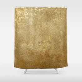 Gold Rush, Golden Shimmer Texture, Exotic Metallic Shine Graphic Design Shower Curtain