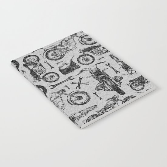 Vintage Motorcycle Pattern Notebook