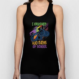 Crushed Days Of School 100th Day 100 Monster Truck Unisex Tank Top