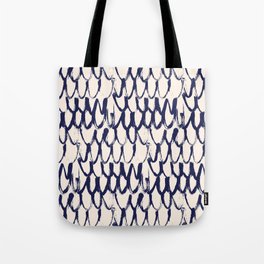 Escamas crema Tote Bag | Acrylic, Pop Art, Vintage, Drawing, Pastel, Illustration, Navy, Beachhouse, Organic, Pattern 