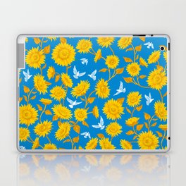 Sunflowers floral. For Ukraine. Laptop Skin