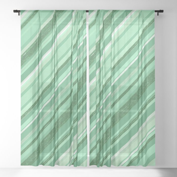Diagonal Stripe Pattern 3 Sheer Curtain