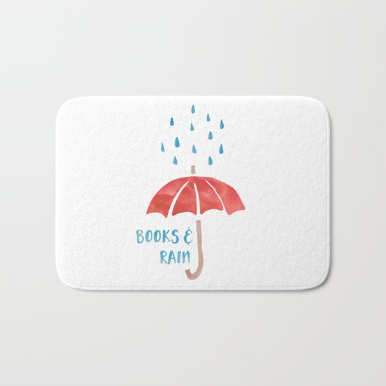 Books and Rain Bath Mat