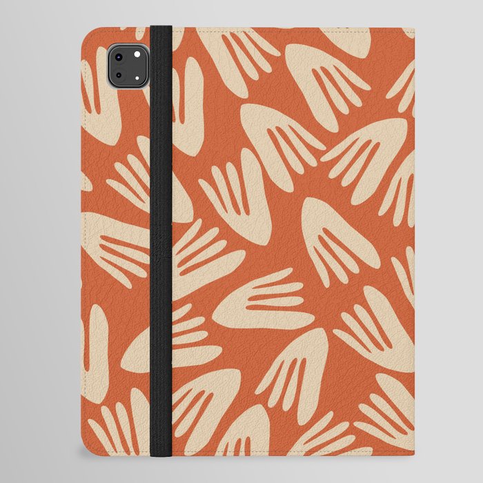 Papier Découpé Abstract Cutout Pattern in Mid Mod Burnt Orange and Beige iPad Folio Case