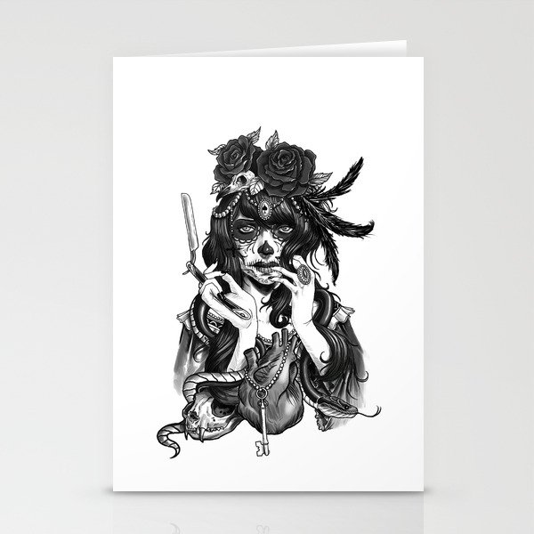 Day of the Death - tattoo design Stationery Cards