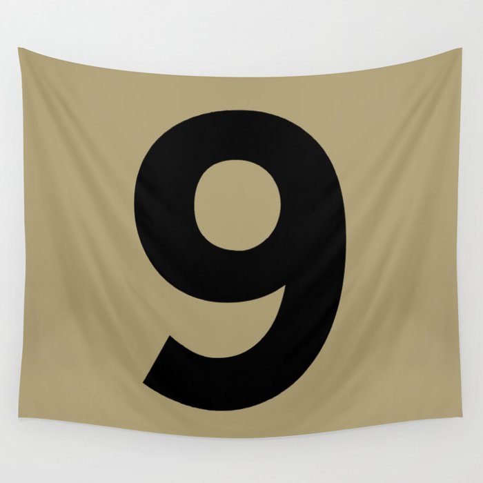Number 9 (Black & Sand) Wall Tapestry