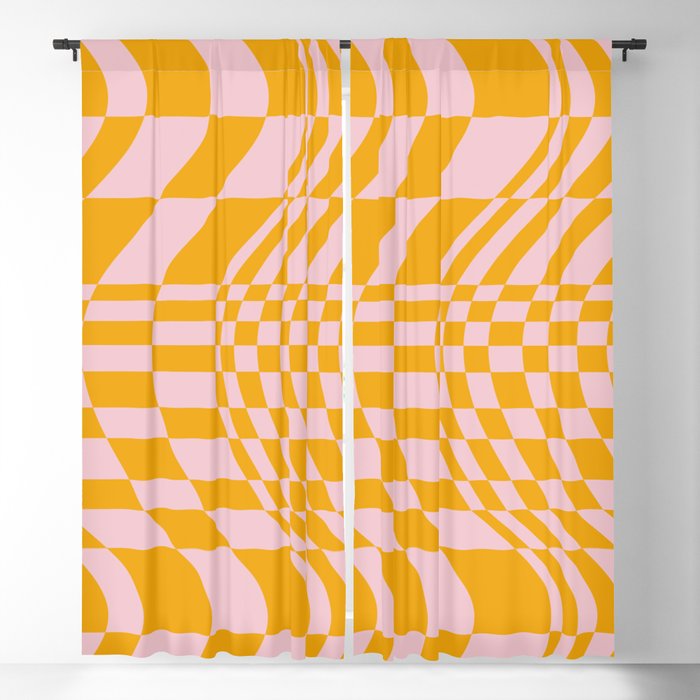 Abstraction_OCEAN_WAVE_YELLOW_ILLUSION_LOVE_POP_ART_0615A Blackout Curtain