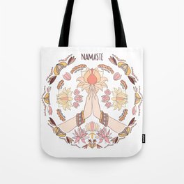 Namaste Hand/ Mandala/ Meditation Art/Illustration Tote Bag