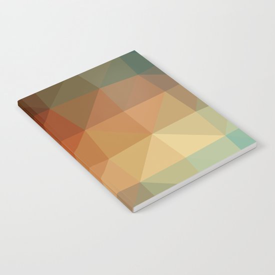 Shades Of Green And Brown Triangle Abstract Notebook
