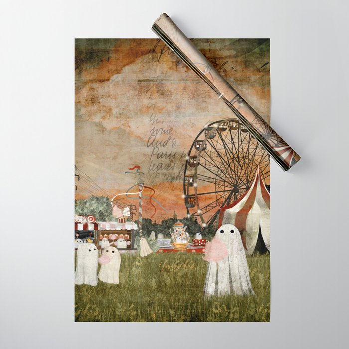 Ghost Fairground Wrapping Paper