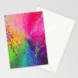 Rainbow splatter paint Stationery Cards