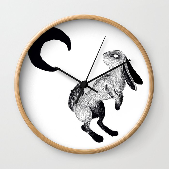 The Hare and Her Moon Wall Clock