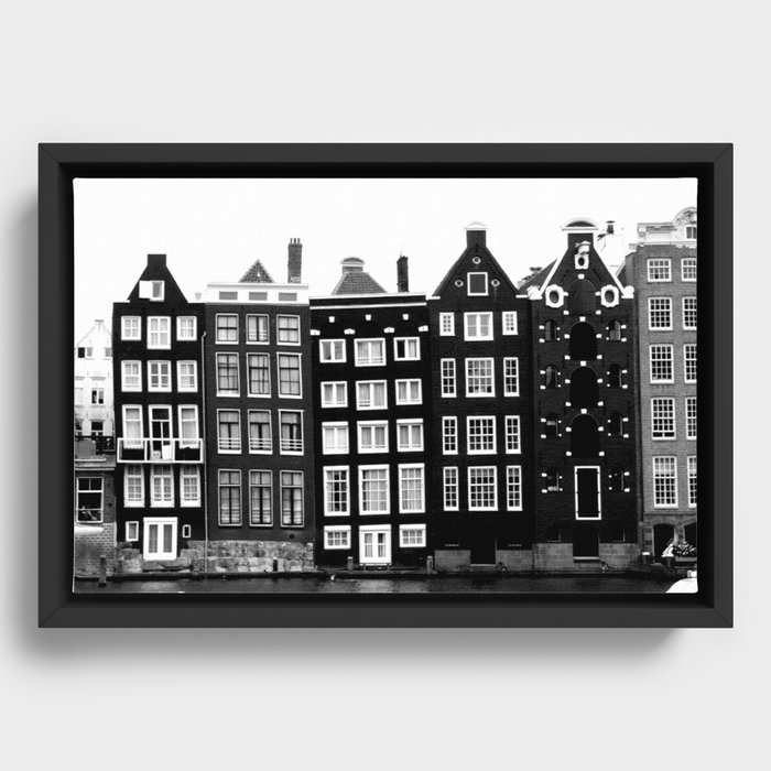 The canal houses of Amsterdam Framed Canvas
