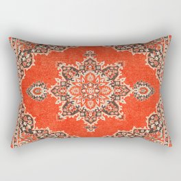 N166 - Orange Heritage Traditional Moroccan Hippie Style Design Rectangular Pillow