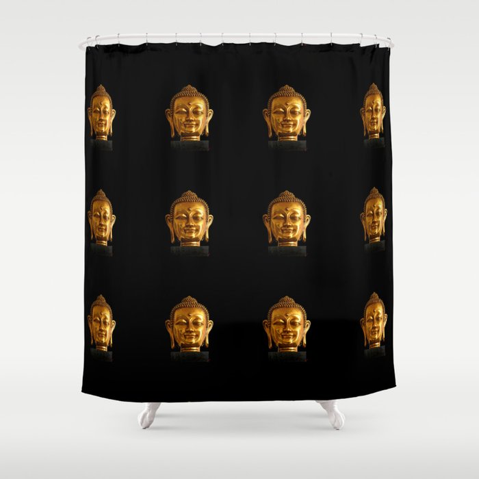 Budhha Golden Head by Lika Ramati Shower Curtain