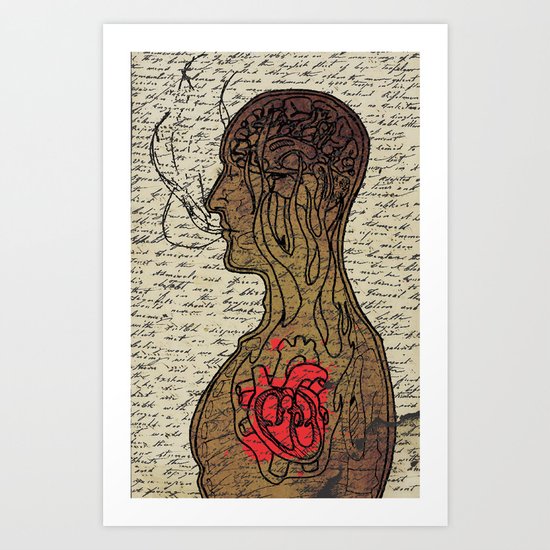 Heart Cooks Brain Art Print