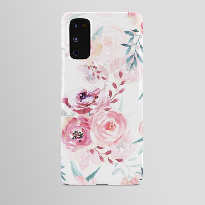 Pink Watercolor Florals I Android Case