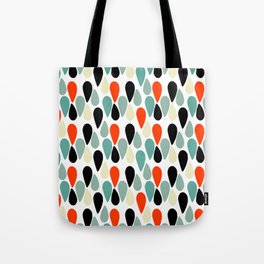 Mid Century Modern Abstract Droplets Shapes Pattern Tote Bag