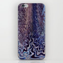 Dark Blue Zigzag Paint Abstract iPhone Skin
