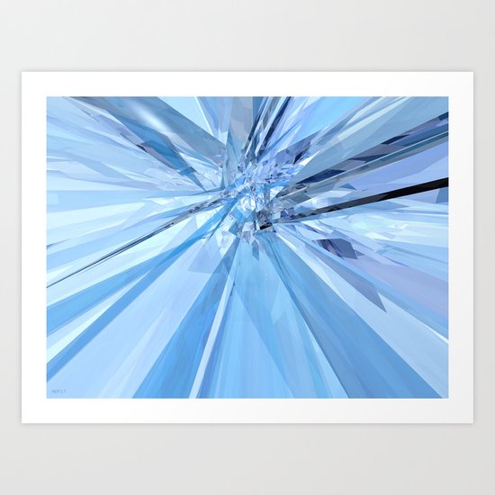 Blue Crystals Art Print
