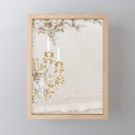 Gold Chandelier at a Historic Castle in France | French chateau lifestyle | Travel wall art print photography Framed Mini Art Print
