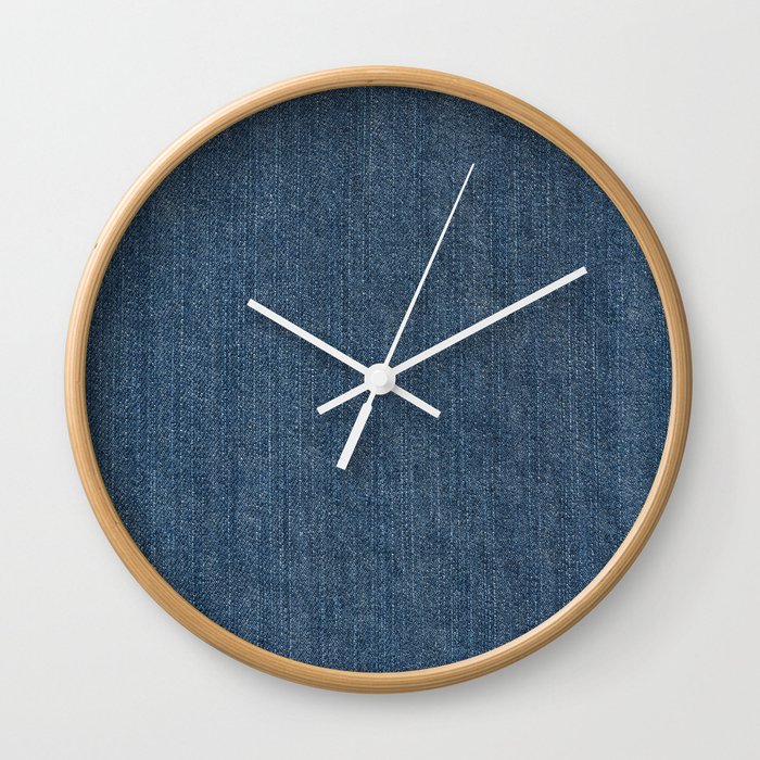 Blue Denim Texture Wall Clock