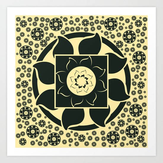 Black flower Art Print