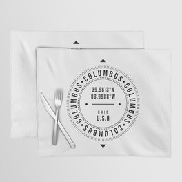 Columbus, Ohio, USA - 1 - City Coordinates Typography Print - Classic, Minimal Placemat