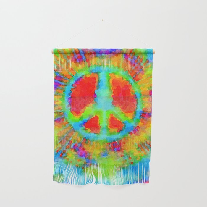 Tie Dye Peace Sign Wall Hanging