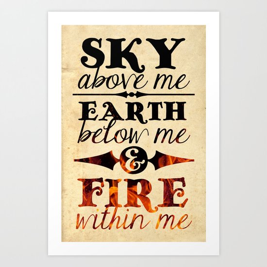 Sky Earth Fire Art Print