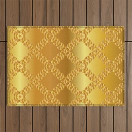 Gold metal texture background illustration. Outdoor Rug