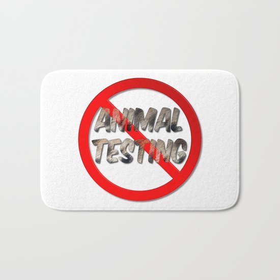 No Animal Testing Sign Bath Mat
