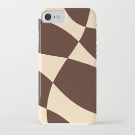 Abstract Mid-Century Composition in Coffee Brown & Beige  iPhone Case