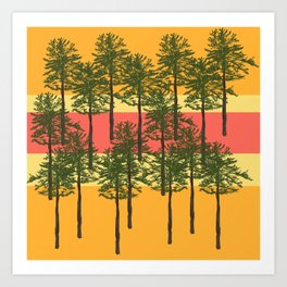 Pine Trees II Art Print | Digitalart, Minimal, Outdoor, Abstract, Pinetrees, Naturelover, Trees, Pines, Graphicdesign, Digital 
