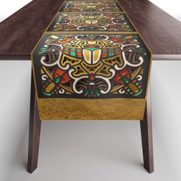 Egyptian Mandala - Wood Cut Table Runner