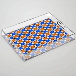 Abstract geometric pattern - blue and orange. Acrylic Tray