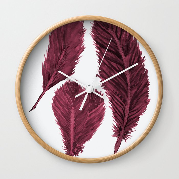 Feather Collection - bordeux Wall Clock