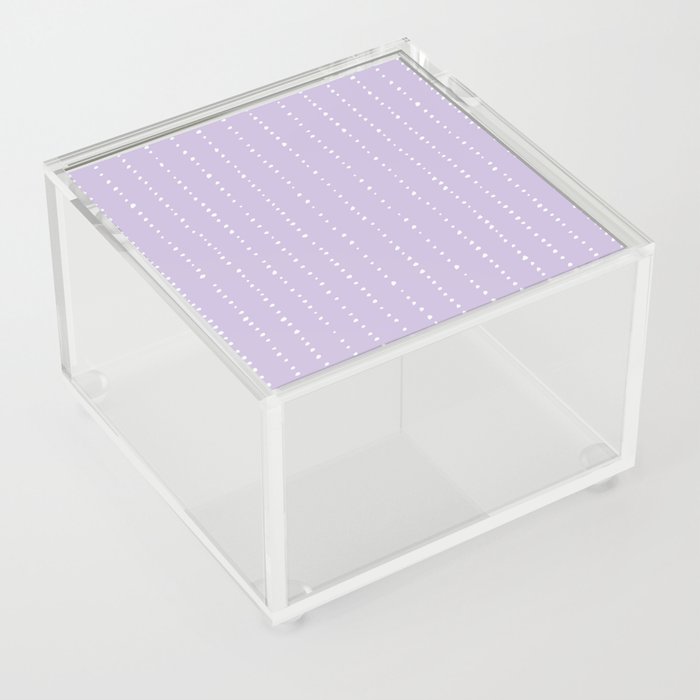 Dotted Lines White On Soft Lilac Acrylic Box